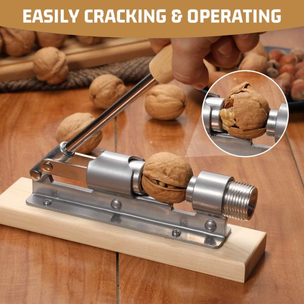 Holytech Nutcrackers for Nuts, Nut Crackers for Pecans, Heavy Duty Nut Cracking Tools, Adjustable Pecan Cracker Sheller, Pecan Nut Cracker Opener Tool for Walnuts Pecans Hazelnuts Almonds Brazil Nuts - Image 3