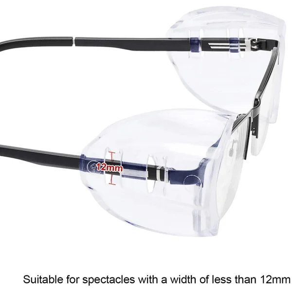 4 Pair Safety Glasses Side Shields for Prescription Glasses, Slip on Clear Eye Glasses, Fits Small to Large Eyeglasses - Image 3