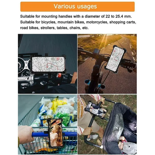 Bike Phone Holder for Easy Installation and Quick Release Bicycle - Bike Scooter Handlebar Clamp - Motorcycle Handlebar Phone Holder for iPhone 15 Pro Max, 14 Plus, 13, Galaxy S20 and more (Blue) - Image 3