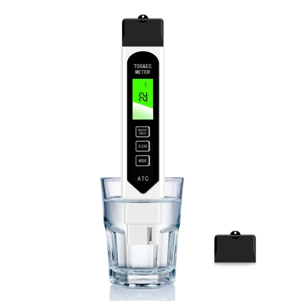 TDS Meter Digital Water Tester, Accurate Professional 4-in-1 TDS, Temperature and EC Meter, 0-9990ppm, Ideal Water Test Meter for Drinking Water, Aquariums,Water Tester for Drinking Water