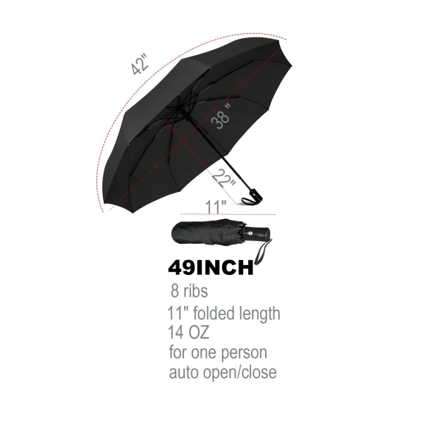 Holytech Windproof Travel Compact Umbrella-Automatic Umbrellas for Rain-Compact Folding Umbrella, Travel Umbrella Compact, Small Portable Windproof Umbrellas for Men Women Teenage - Image 2