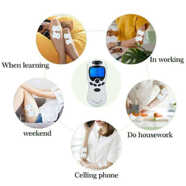 siisll 8 Modes Electric Pulse Massager Electronic Portable Handheld Pulse Massager Muscle Stimulator Rechargeable Meridian Pain Relief Electro Therapy Machine for Home - Image 3