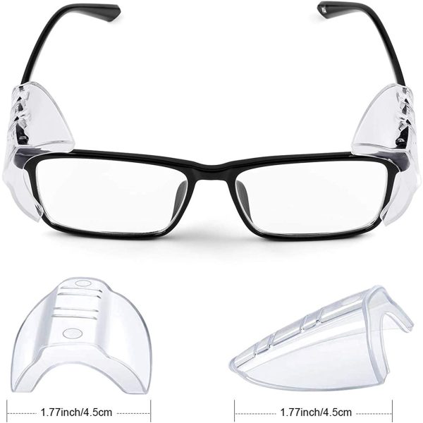 4 Pair Safety Glasses Side Shields for Prescription Glasses, Slip on Clear Eye Glasses, Fits Small to Large Eyeglasses - Image 2