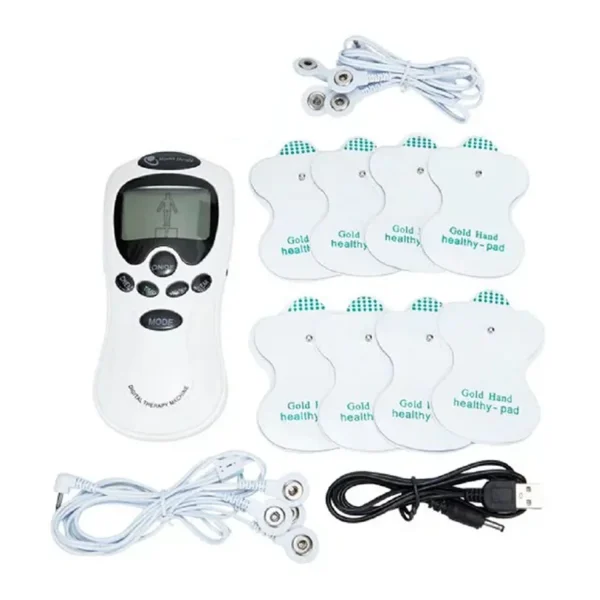 siisll 8 Modes Electric Pulse Massager Electronic Portable Handheld Pulse Massager Muscle Stimulator Rechargeable Meridian Pain Relief Electro Therapy Machine for Home